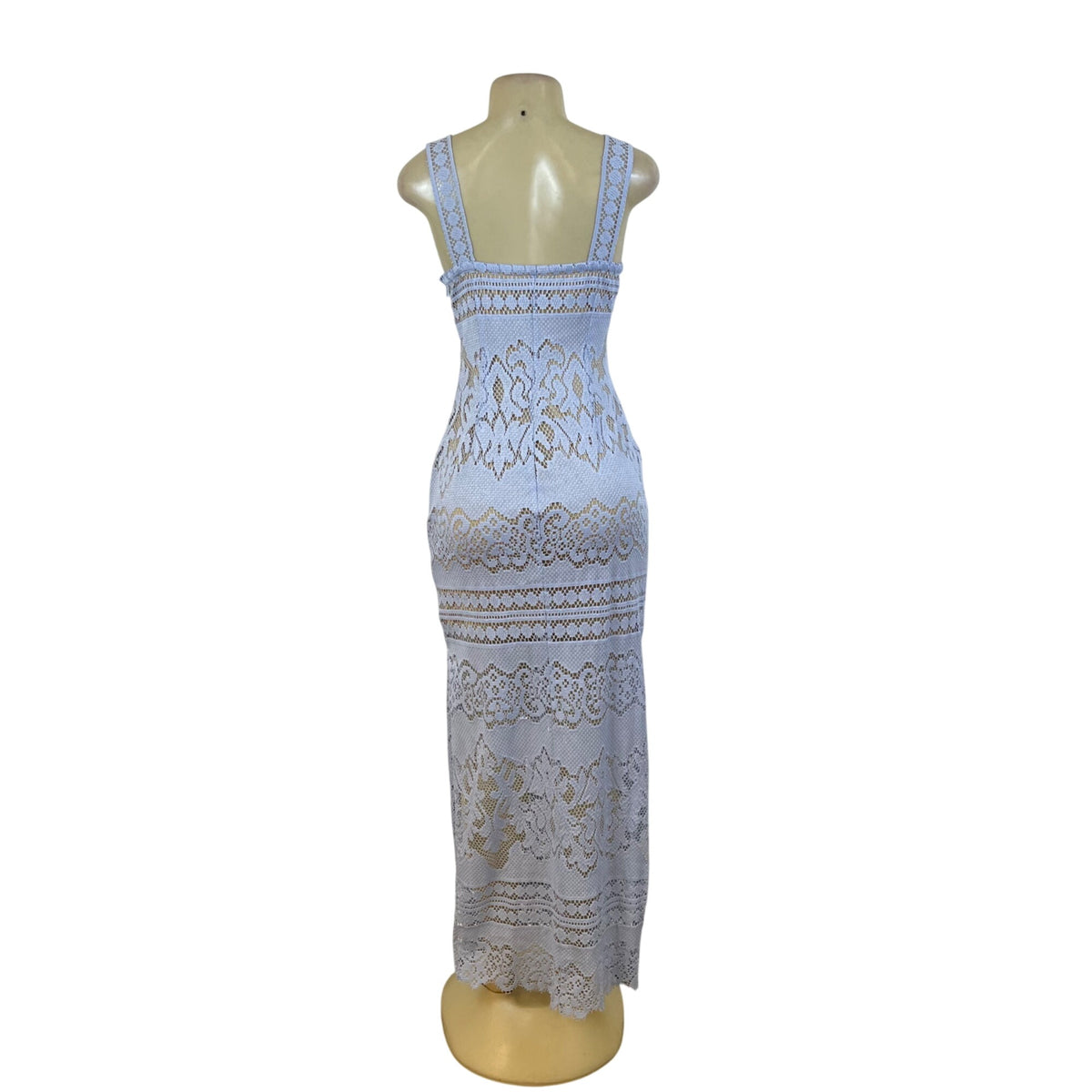 Venus Womens Blue Lace Sleeveless Maxi Dress Sheer Overlay US Size 6