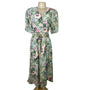 Vintage E.D. Michaels Floral Midi Dress Light Blue Green Short Sleeve Size 5/6