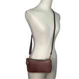 Jen & Co. Mauve Lizard Embossed Faux Leather Wristlet & Crossbody Bag Sz S
