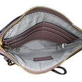 Jen & Co. Mauve Lizard Embossed Faux Leather Wristlet & Crossbody Bag Sz S