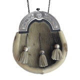 Scottish Sporran Bag With Celtic Knot Design Real Fur Chain Strap