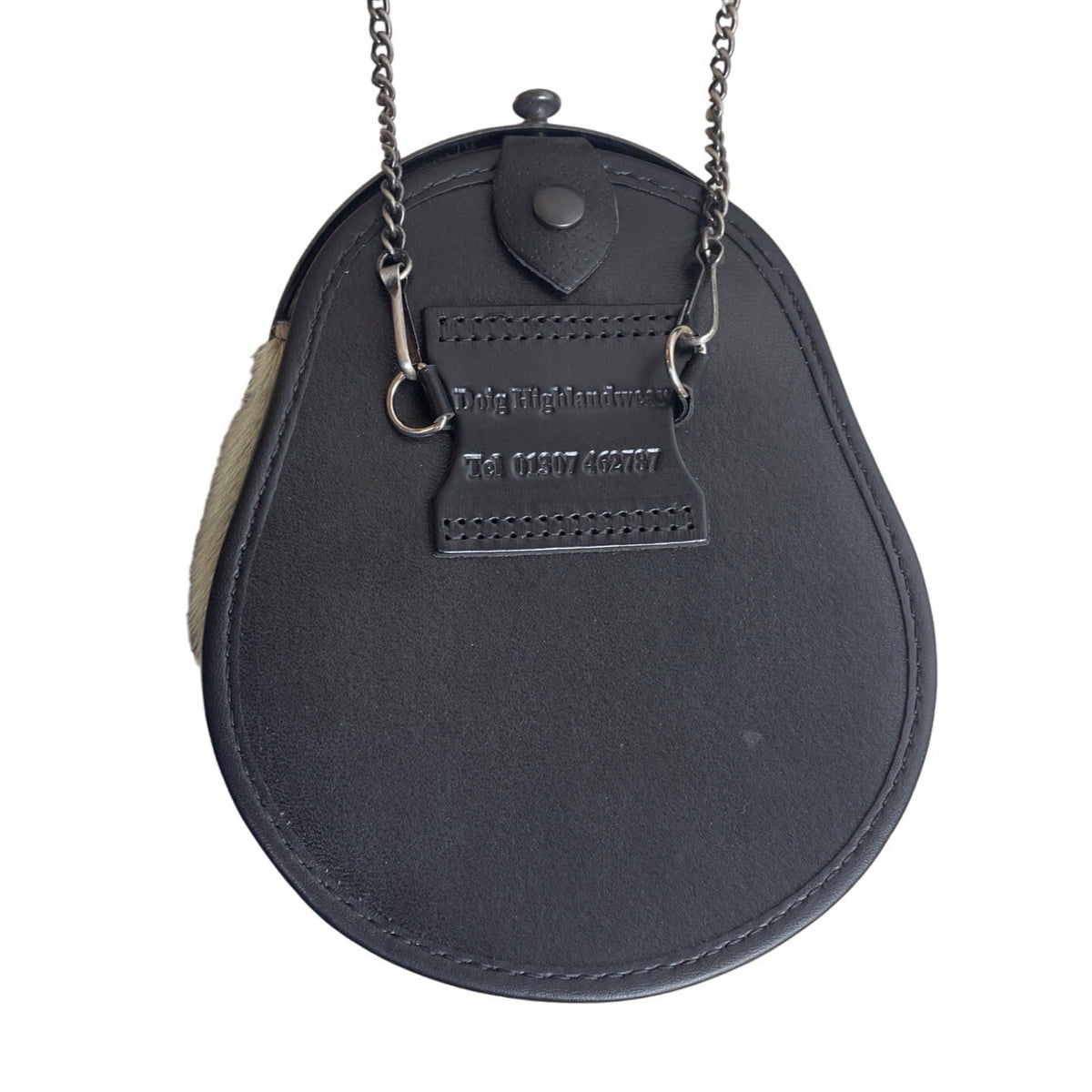 Scottish Sporran Bag With Celtic Knot Design Real Fur Chain Strap