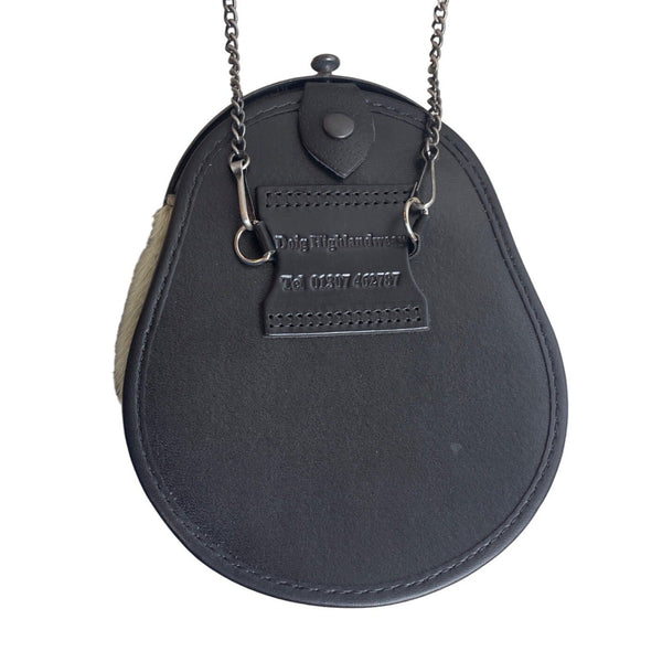 Scottish Sporran Bag With Celtic Knot Design Real Fur Chain Strap