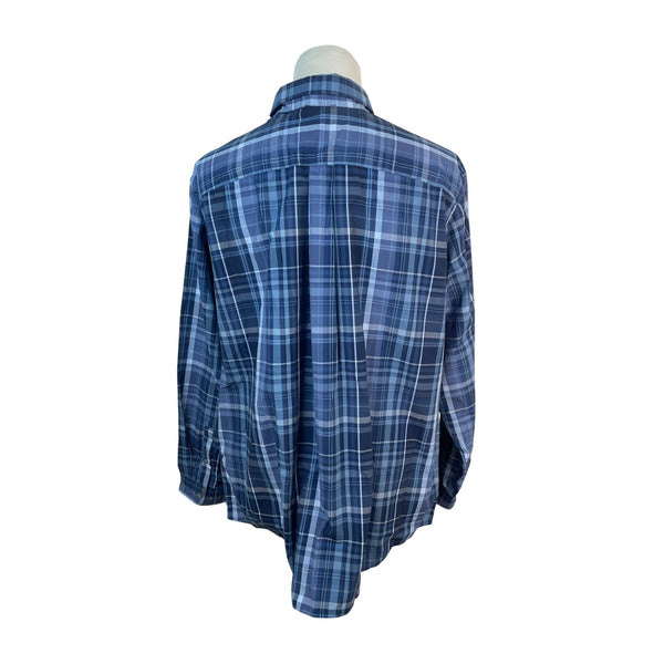 Eddie Bauer Mens Blue & Navy Plaid Long Sleeve Button-Up Shirt Size 3XL - New