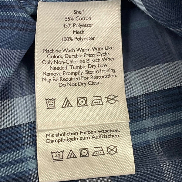 Eddie Bauer Mens Blue & Navy Plaid Long Sleeve Button-Up Shirt Size 3XL - New
