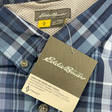 Eddie Bauer Mens Blue & Navy Plaid Long Sleeve Button-Up Shirt Size 3XL - New