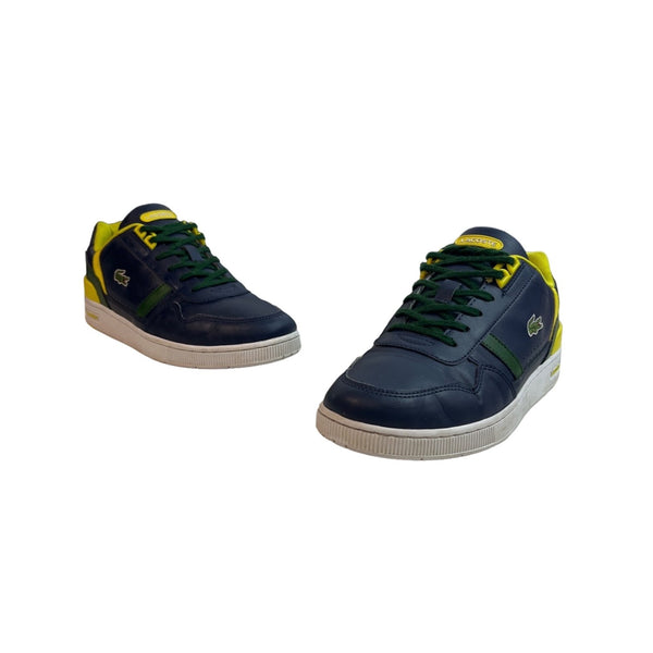 Lacoste Men's Blue Yellow T Clip Advance Sneakers Sz 6