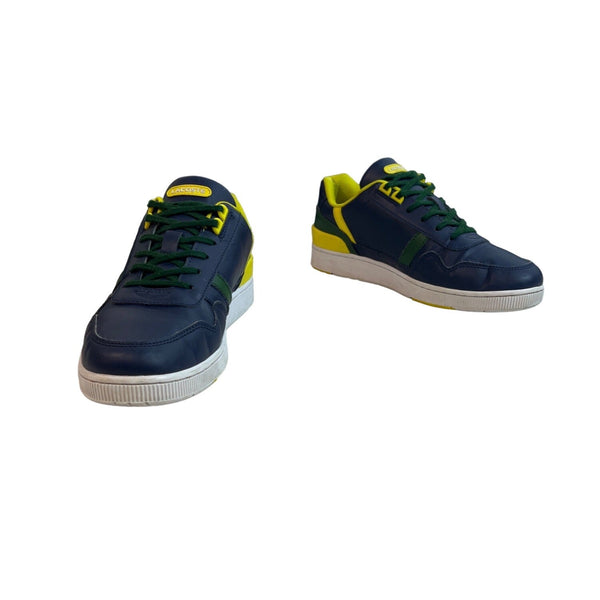 Lacoste Men's Blue Yellow T Clip Advance Sneakers Sz 6