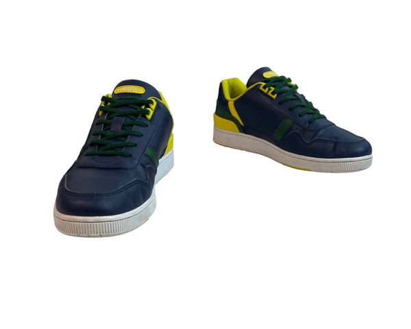 Lacoste Men's Blue Yellow T Clip Advance Sneakers Sz 6