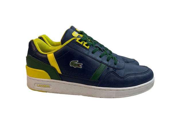 Lacoste Men's Blue Yellow T Clip Advance Sneakers Sz 6