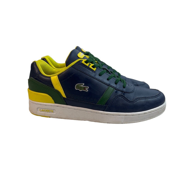 Lacoste Men's Blue Yellow T Clip Advance Sneakers Sz 6