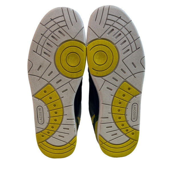 Lacoste Men's Blue Yellow T Clip Advance Sneakers Sz 6