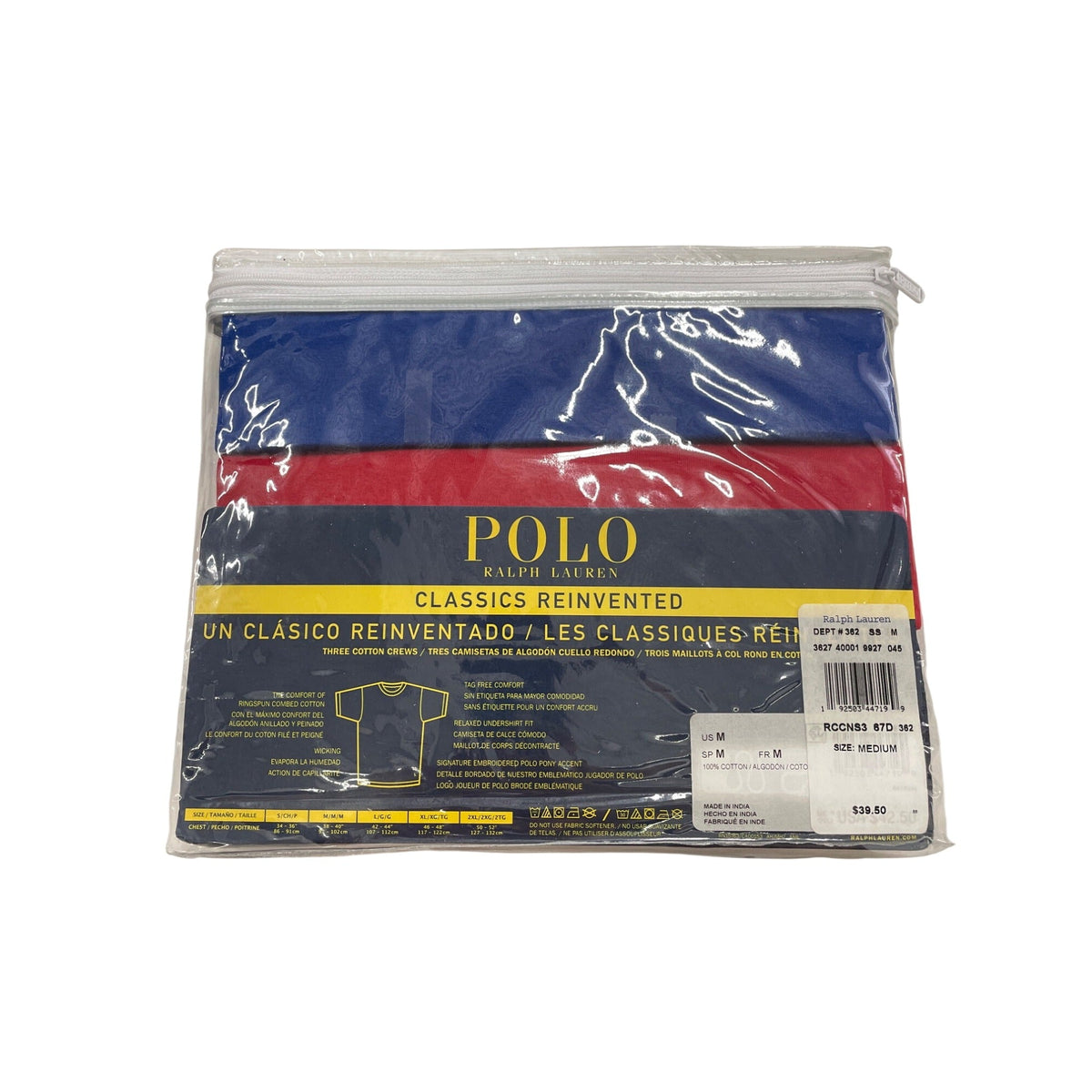 Polo Ralph Lauren Men’s Classic Fit T-Shirts 3-Pack Cotton Crewneck M
