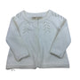 Hope & Henry Girls White Cotton Sweater Knit Cardigan Chevron Pattern Sz 12-18M