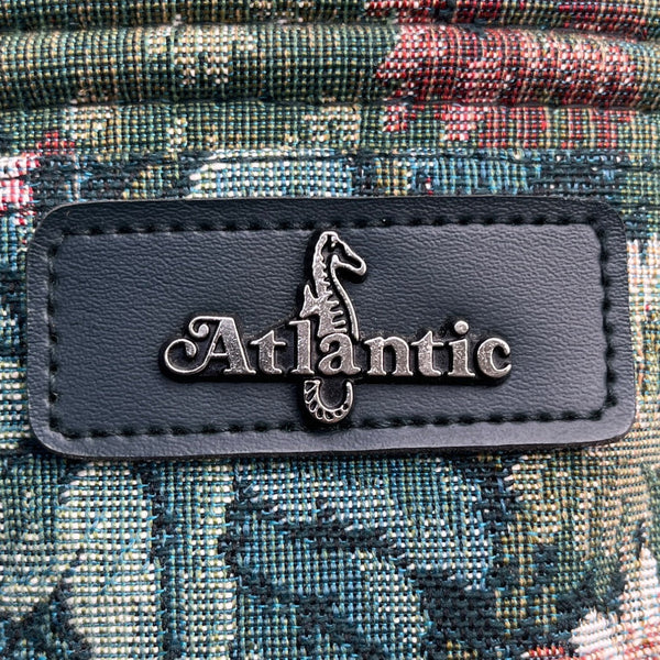 Atlantic Women’s Green Floral Tapestry Zippered Duffel Bag with Leather Handles