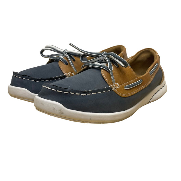 Croft & Barrow Women’s Blue & Brown Comfort Slip-On Moc Toe Boat Shoes Size 10