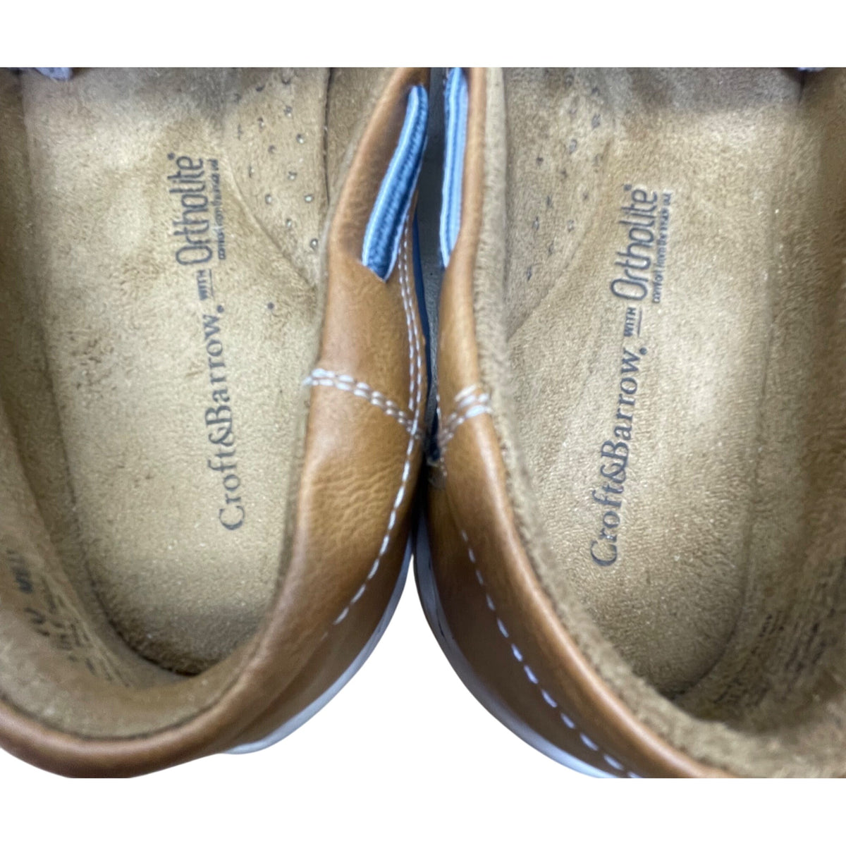 Croft & Barrow Women’s Blue & Brown Comfort Slip-On Moc Toe Boat Shoes Size 10