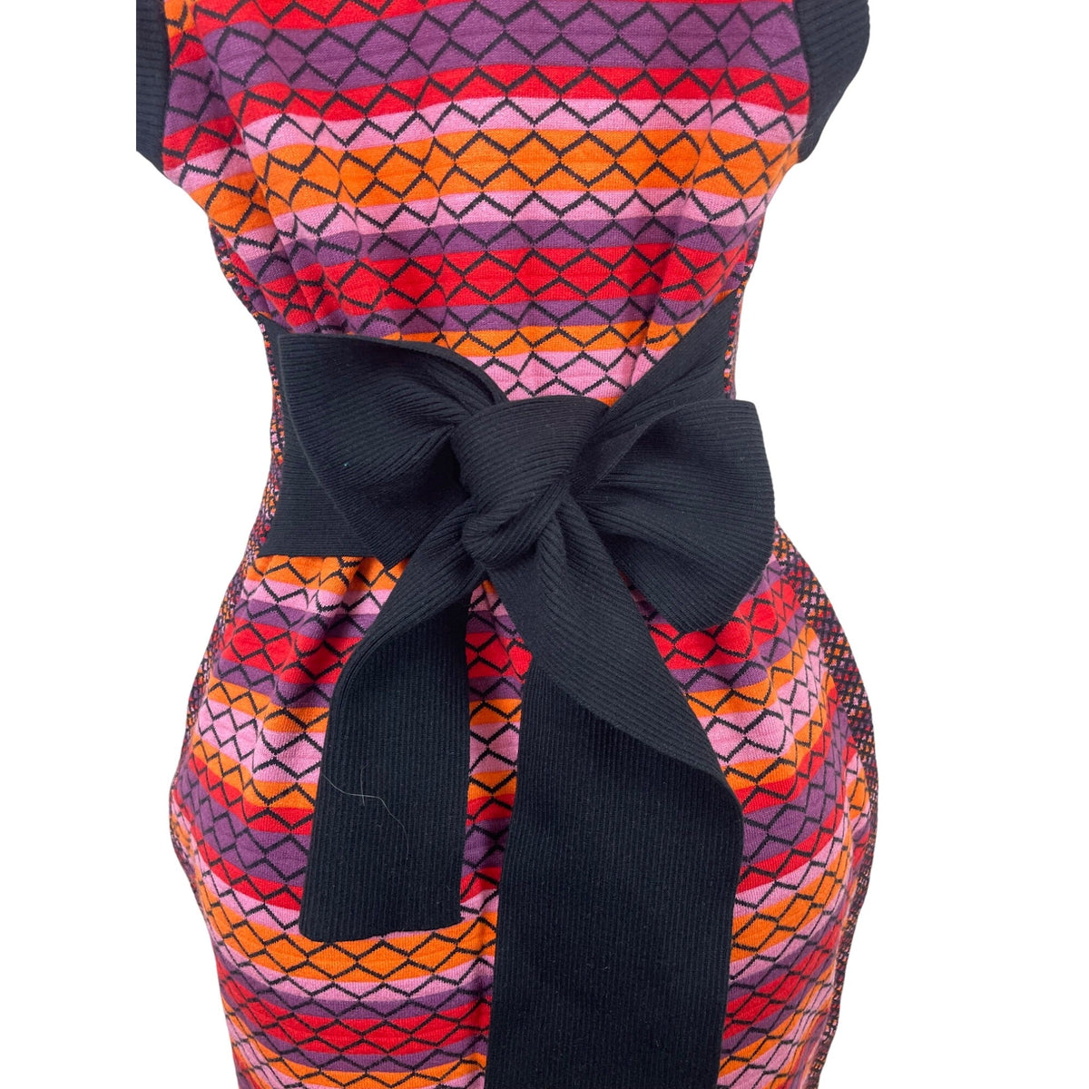 Toccin Striped Multicolor Sleeveless Knit Midi Dress With Turtleneck Sz XL - New