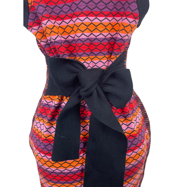 Toccin Striped Multicolor Sleeveless Knit Midi Dress With Turtleneck Sz XL - New