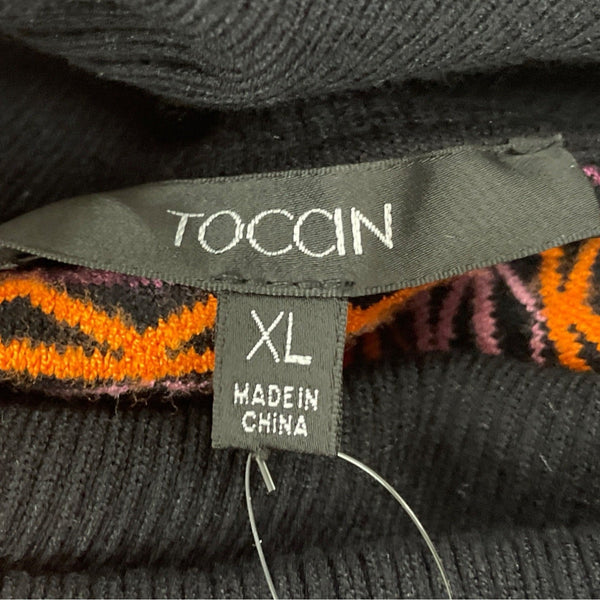 Toccin Striped Multicolor Sleeveless Knit Midi Dress With Turtleneck Sz XL - New