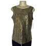 Notations Gold Sequin Sleeveless Top Womens Size M - New