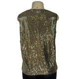 Notations Gold Sequin Sleeveless Top Womens Size M - New