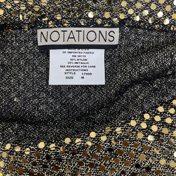 Notations Gold Sequin Sleeveless Top Womens Size M - New