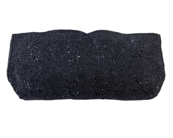Nobility Made in Japan Women's Black Beaded Evening Clutch Sz S