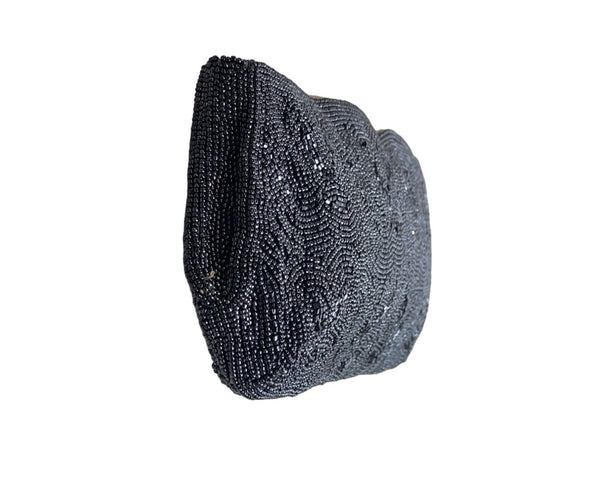 Nobility Made in Japan Women's Black Beaded Evening Clutch Sz S
