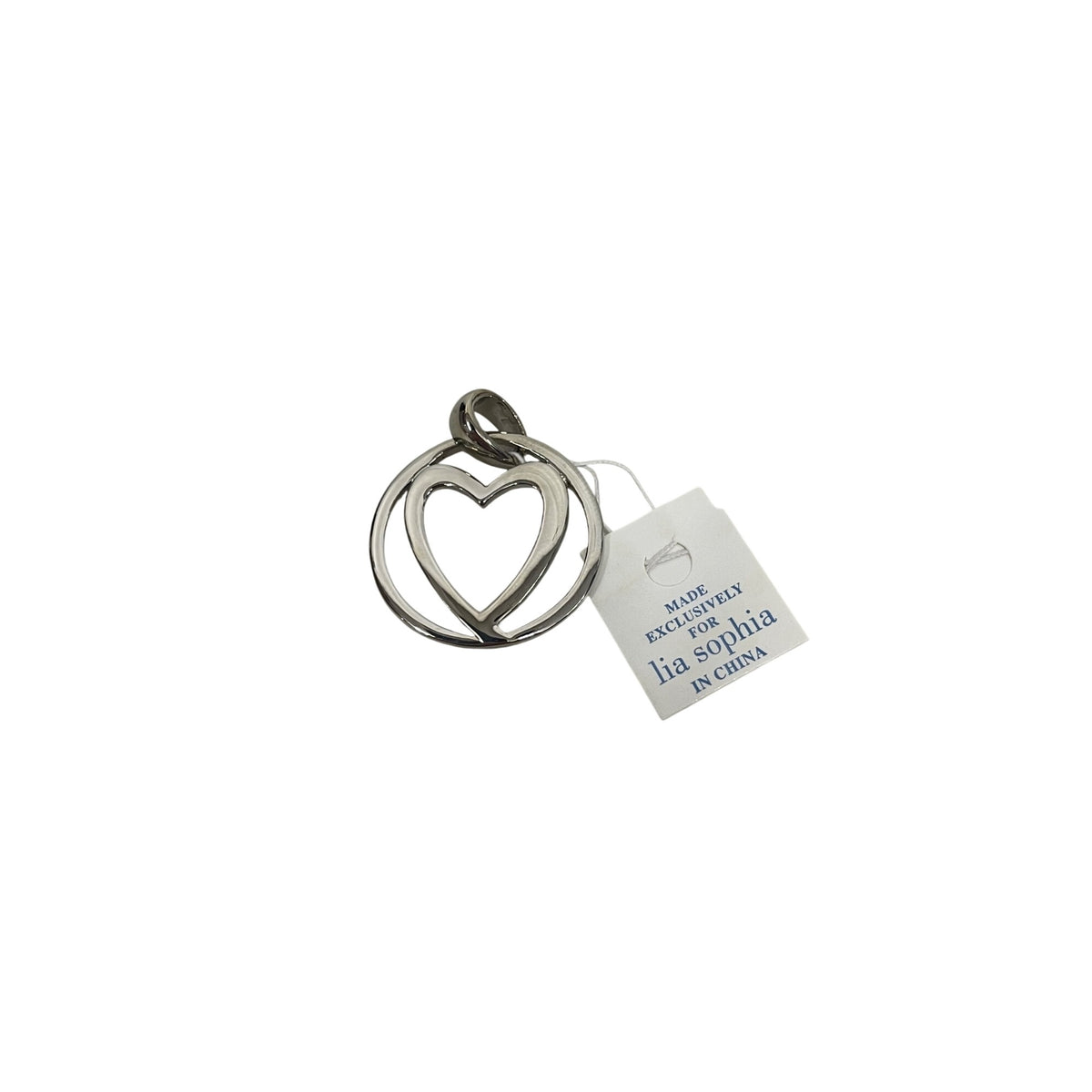 Lia Sophia Womens Silver-Tone Metal Open Heart Pendant