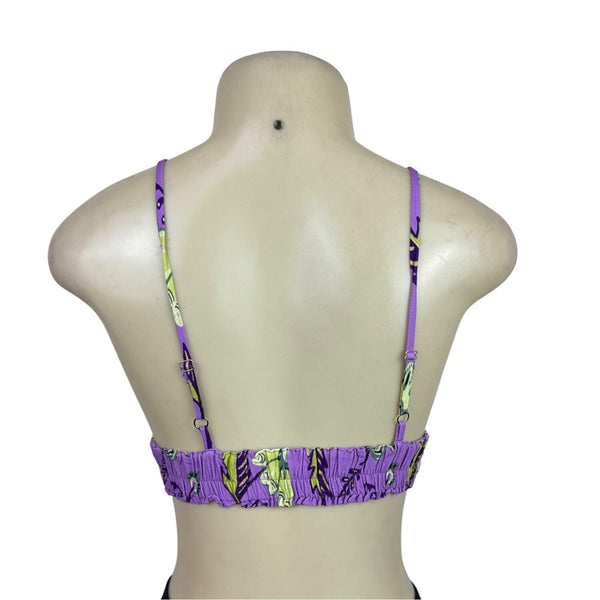 Hit Women's Purple Floral Robe Cover-Up & Matching Crop Top Tropical Set Sz PP