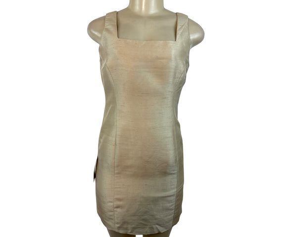 Ann Taylor Petites 4P Champagne Sleeveless Sheath Dress With Back Zip Sz 4- New