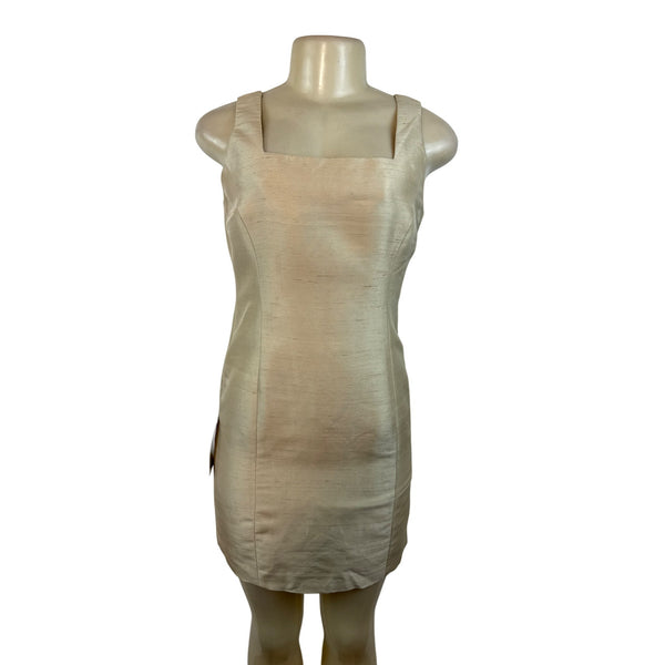 Ann Taylor Petites 4P Champagne Sleeveless Sheath Dress With Back Zip  Sz 4- New