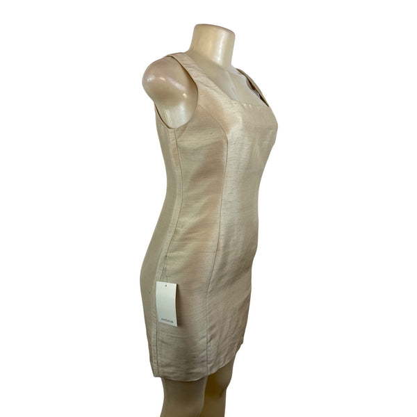 Ann Taylor Petites 4P Champagne Sleeveless Sheath Dress With Back Zip  Sz 4- New