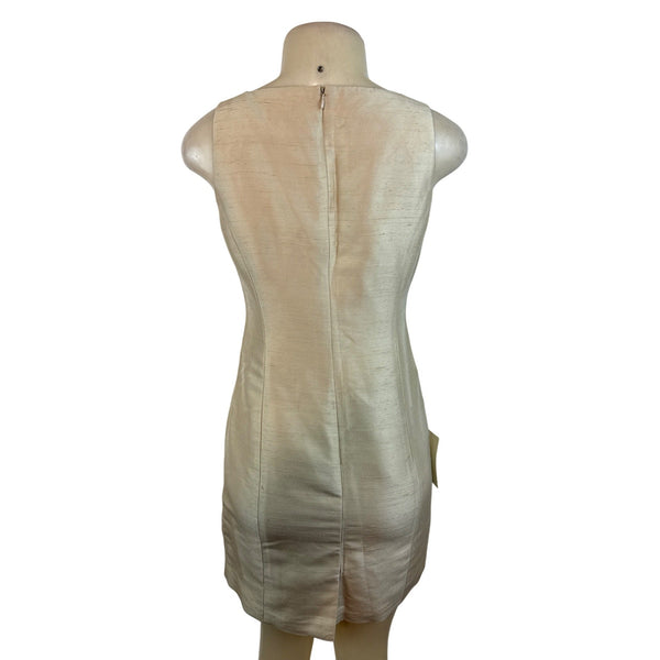 Ann Taylor Petites 4P Champagne Sleeveless Sheath Dress With Back Zip  Sz 4- New