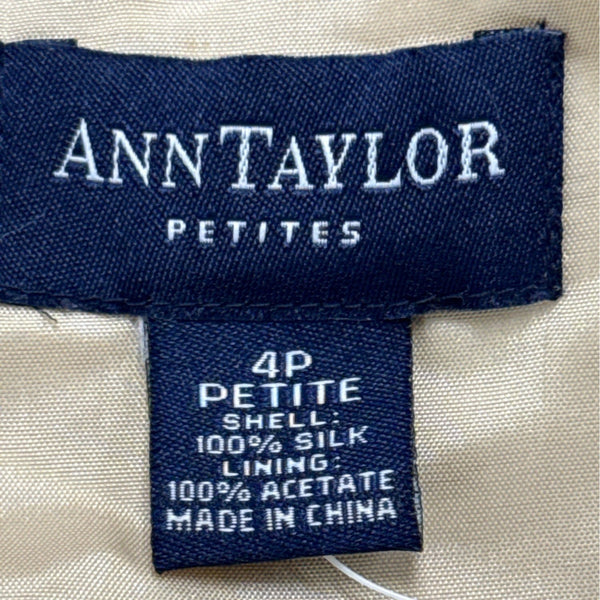 Ann Taylor Petites 4P Champagne Sleeveless Sheath Dress With Back Zip  Sz 4- New