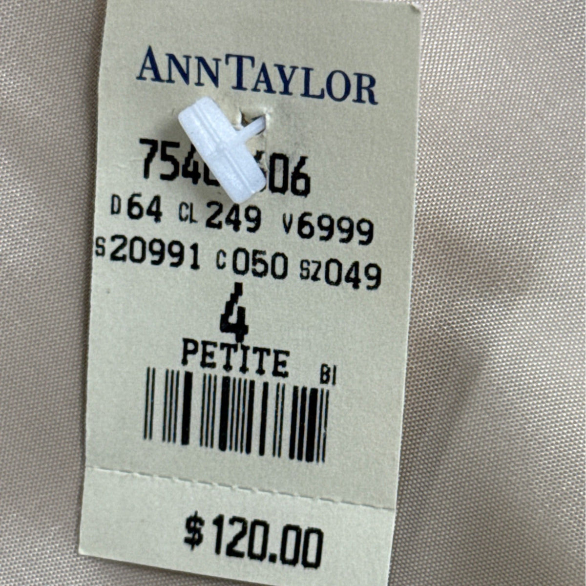 Ann Taylor Petites 4P Champagne Sleeveless Sheath Dress With Back Zip  Sz 4- New