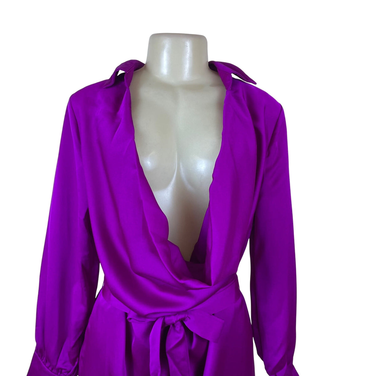 Fashion Nova Purple Long Sleeve Women’s Mini Dress With Belt Sz S - New