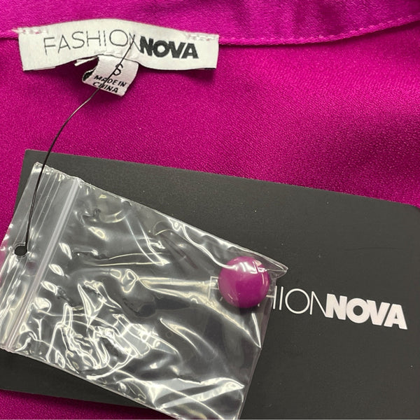 Fashion Nova Purple Long Sleeve Women’s Mini Dress With Belt Sz S - New