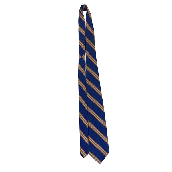 Brooks Brothers Blue & Orange Striped Silk Tie Classic Business Necktie