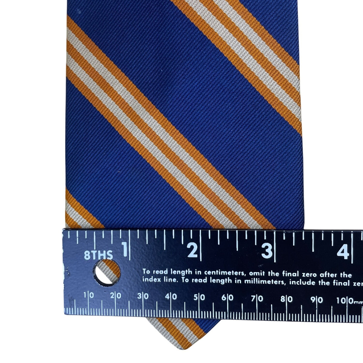 Brooks Brothers Blue & Orange Striped Silk Tie Classic Business Necktie
