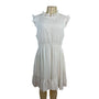 Honega Women’s White Ruffled Sleeveless Mini Dress With Elastic Waist Sz L - New