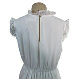 Honega Women’s White Ruffled Sleeveless Mini Dress With Elastic Waist Sz L - New