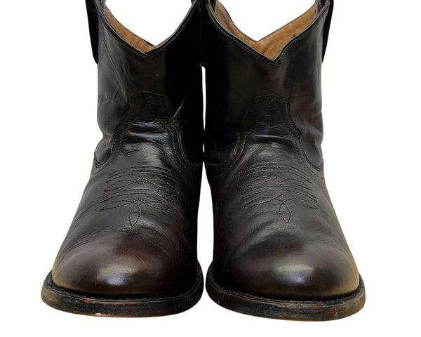 Steve Madden Men’s Brown Leather Western Cowboy Ankle Top Autry Boots Size 10
