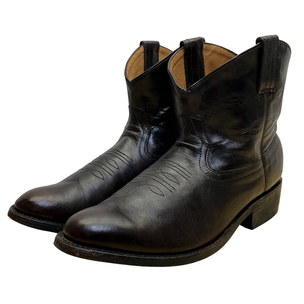 Steve Madden Men’s Brown Leather Western Cowboy Ankle Top Autry Boots Size 10