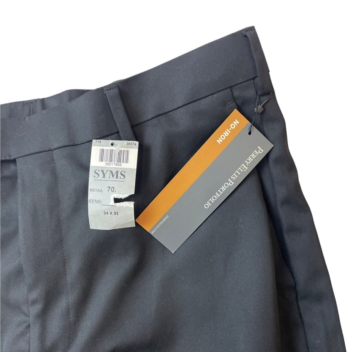 PerryEllis Portfolio Men's Black Pants Sz 32x34 - NWT