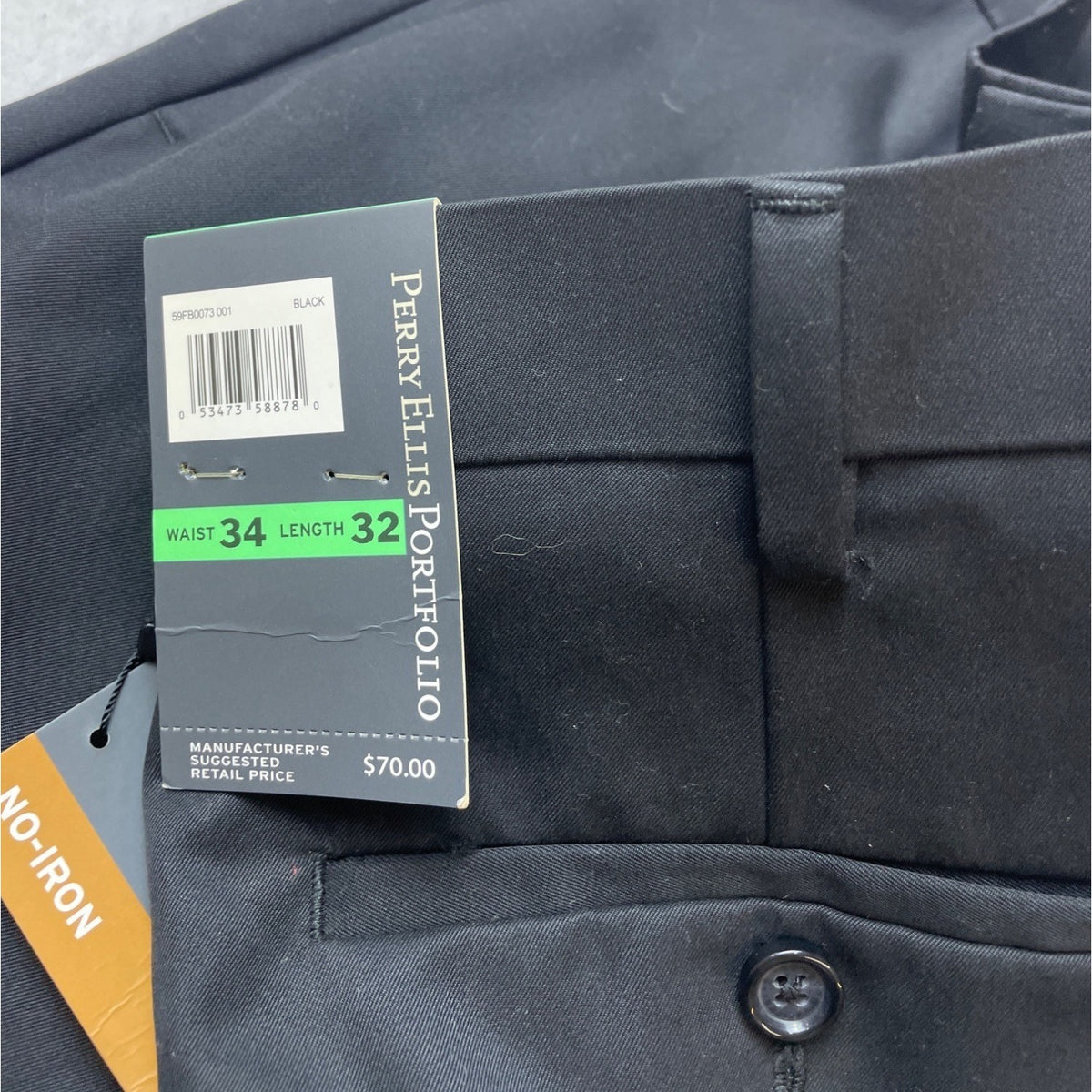 PerryEllis Portfolio Men's Black Pants Sz 32x34 - NWT