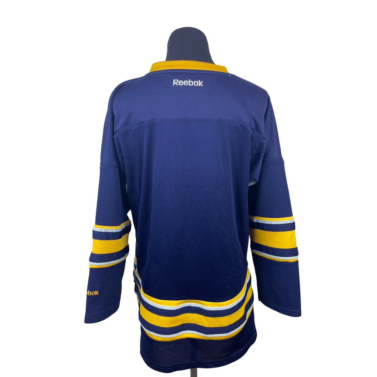 Reebok Buffalo Sabres Youth Boy's Navy Blue and Yellow NHL Jersey Sz L-XL