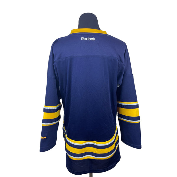 Reebok Buffalo Sabres Youth Boy's Navy Blue and Yellow NHL Jersey Sz L-XL