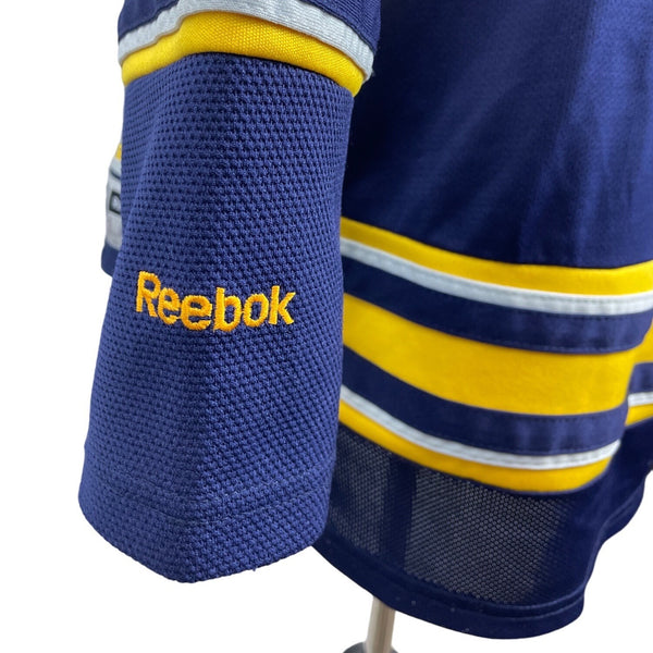 Reebok Buffalo Sabres Youth Boy's Navy Blue and Yellow NHL Jersey Sz L-XL